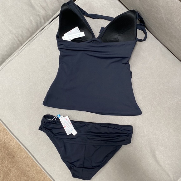 NWT Bleu Rod Beattie Shirred Halter Tankini Swim Top & Sarong Waistband Bottom - Picture 12 of 12
